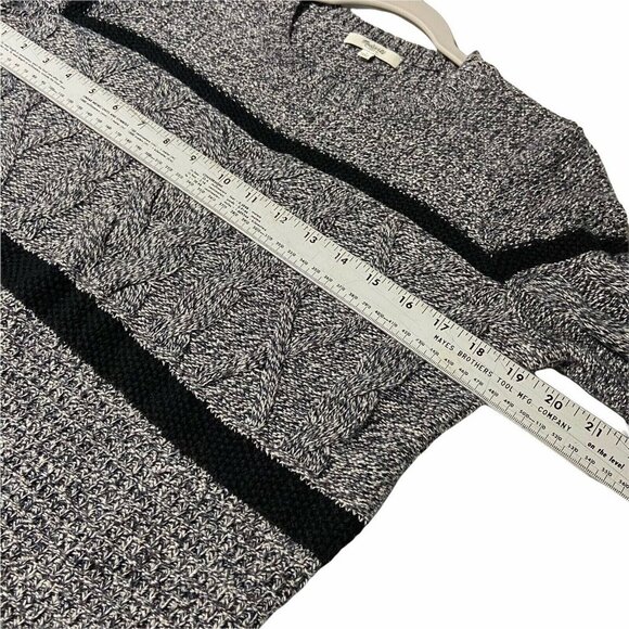 Madewell Patternstorm Pullover Sweater Size S Gray/Black High Low Cable Knit - Picture 5 of 10